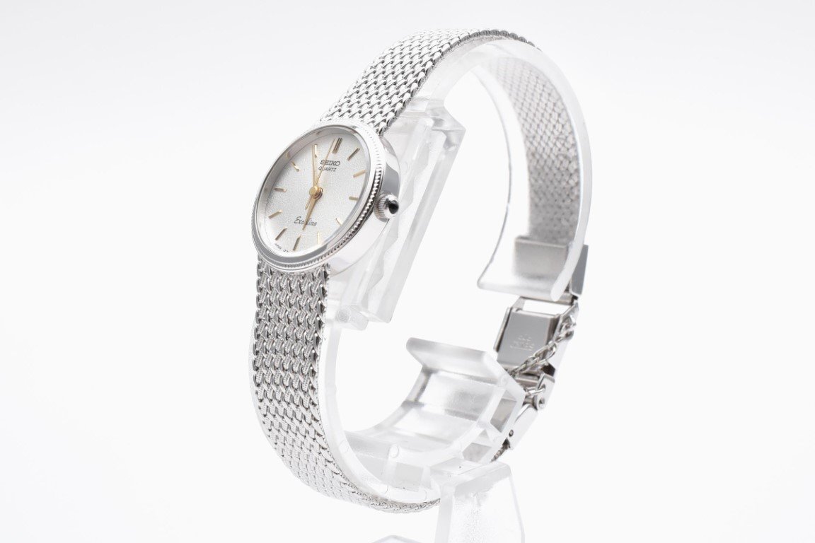 ★電池交換済★ セイコー EXCELINE エクセリーヌ 3針 白文字盤 SEIKO セイコー Exceline エクセリーヌ 1221-0100 クォーツ