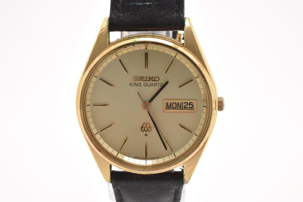 SEIKO KING QUARTZ デイデイト 金 ゴールド メンズ 腕時計 SEIKO キング セイコー KING ゴールド 金文字盤 ラウンド 3針