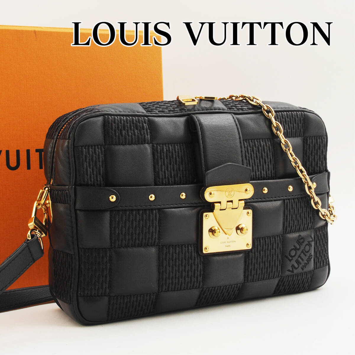 Louis Vuitton●ダミエクロスバック 極美品】 ルイヴィトン ダミエ ジャイアント トロカMM