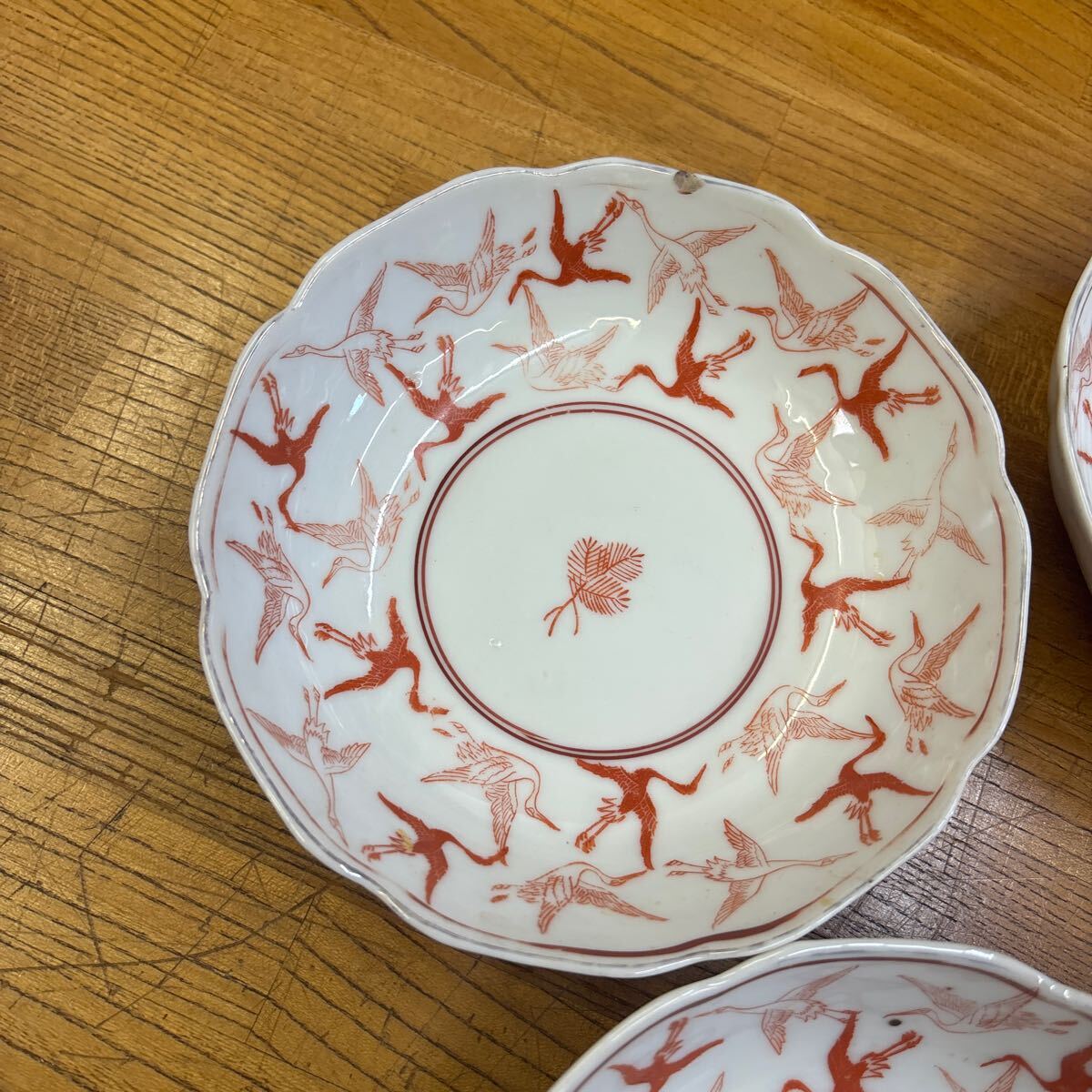 B7-32 九谷焼　 和食器　 皿　 染付　5皿セット　まとめ売り_画像2