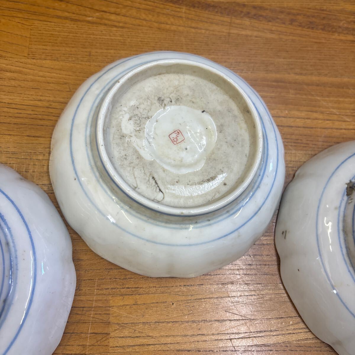 B7-32 九谷焼　 和食器　 皿　 染付　5皿セット　まとめ売り_画像7