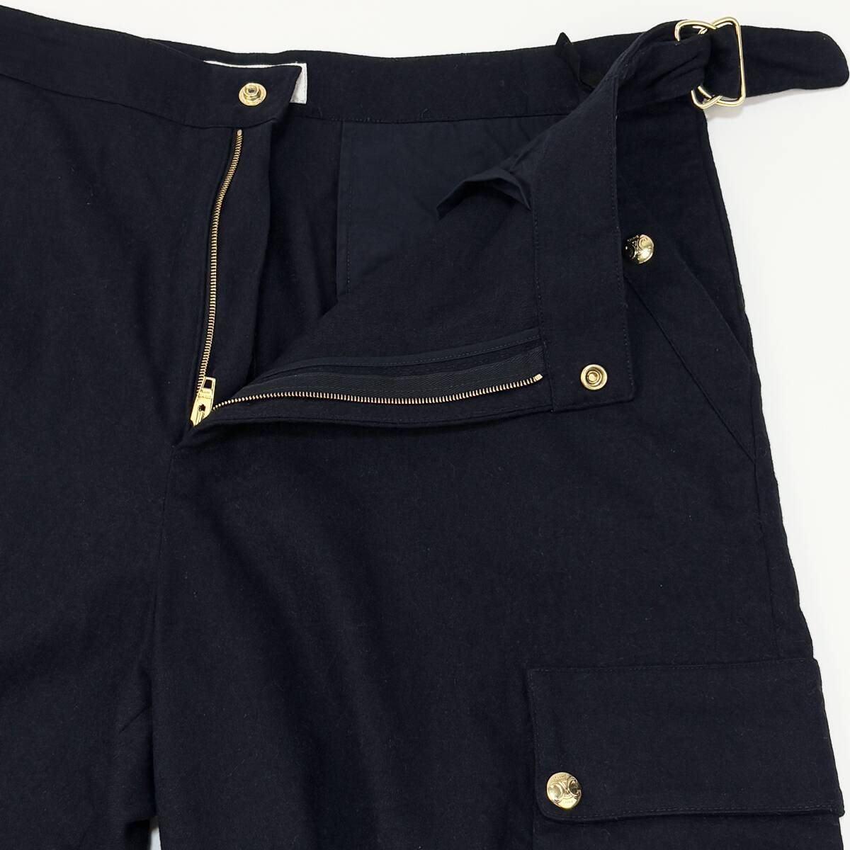 スピード配送◆送込【CELINE】カシミアフランネル*キース*パンツ 極美品 CELINE by Hedi Slimane セリーヌ 23AW カーゴパンツ