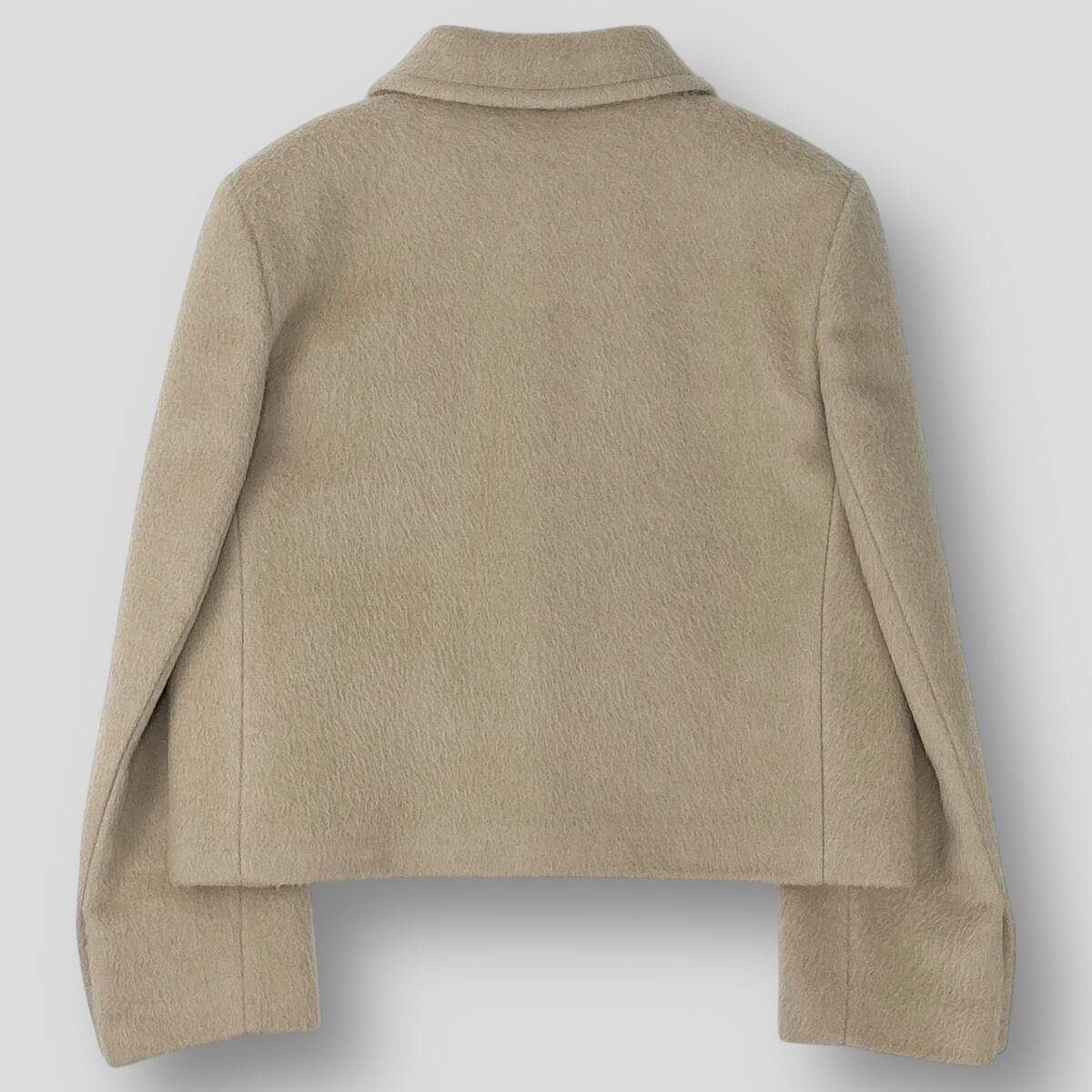セリーヌ クロップド ウールシルク ジャケット ライトベージュ 極美品 CELINE by Hedi Slimane 23AW クロディーヌカラー
