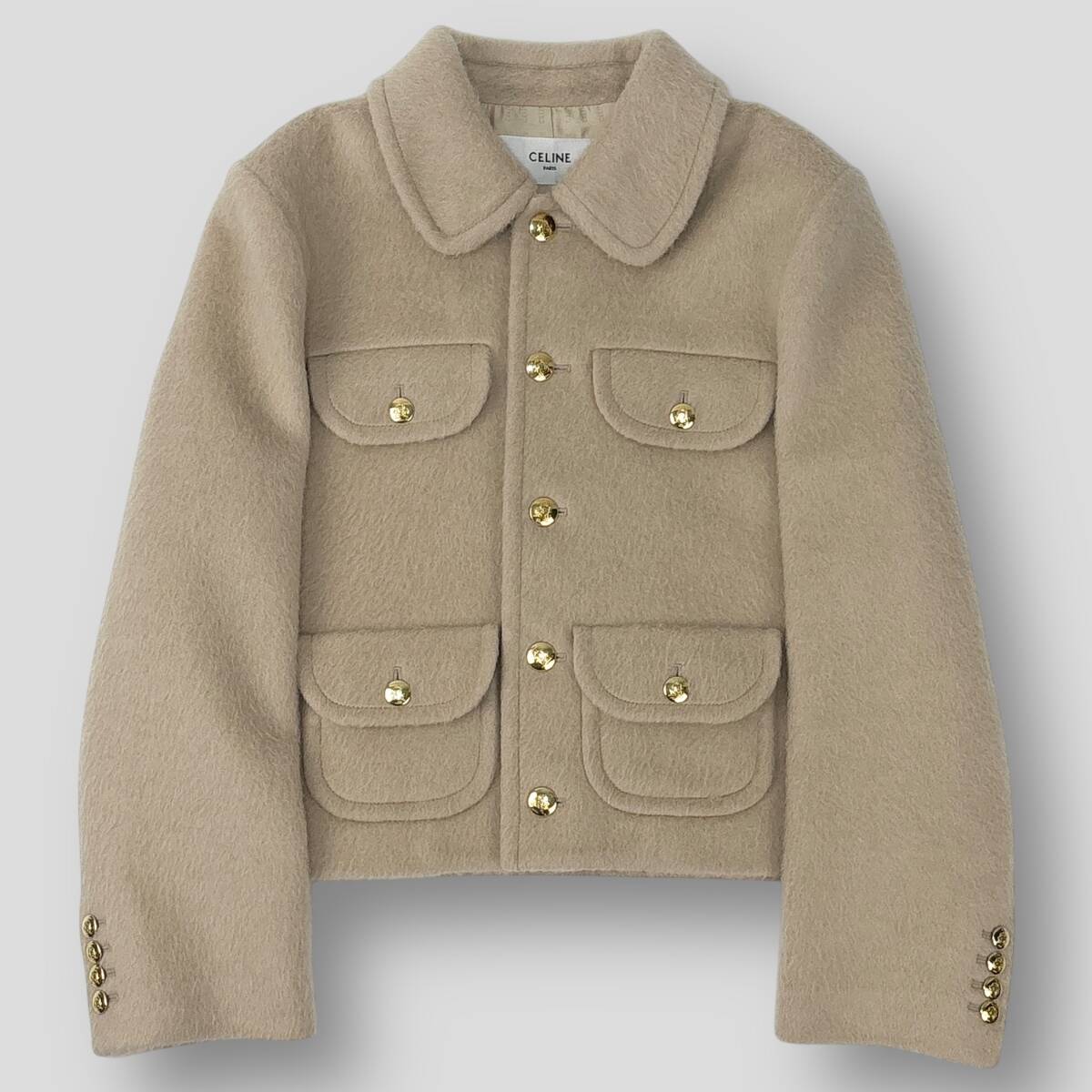 【CELINE】23AW クロディーヌカラー ジャケット オフホワイト 極美品 CELINE by Hedi Slimane 23AW クロディーヌカラー