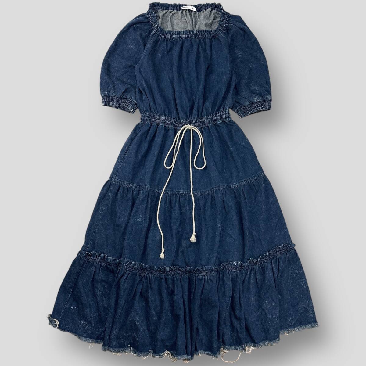 ワンピース CHLOE Lame dress 希少 名作 Chloe クロエ 16SS デニム ティアード ロング