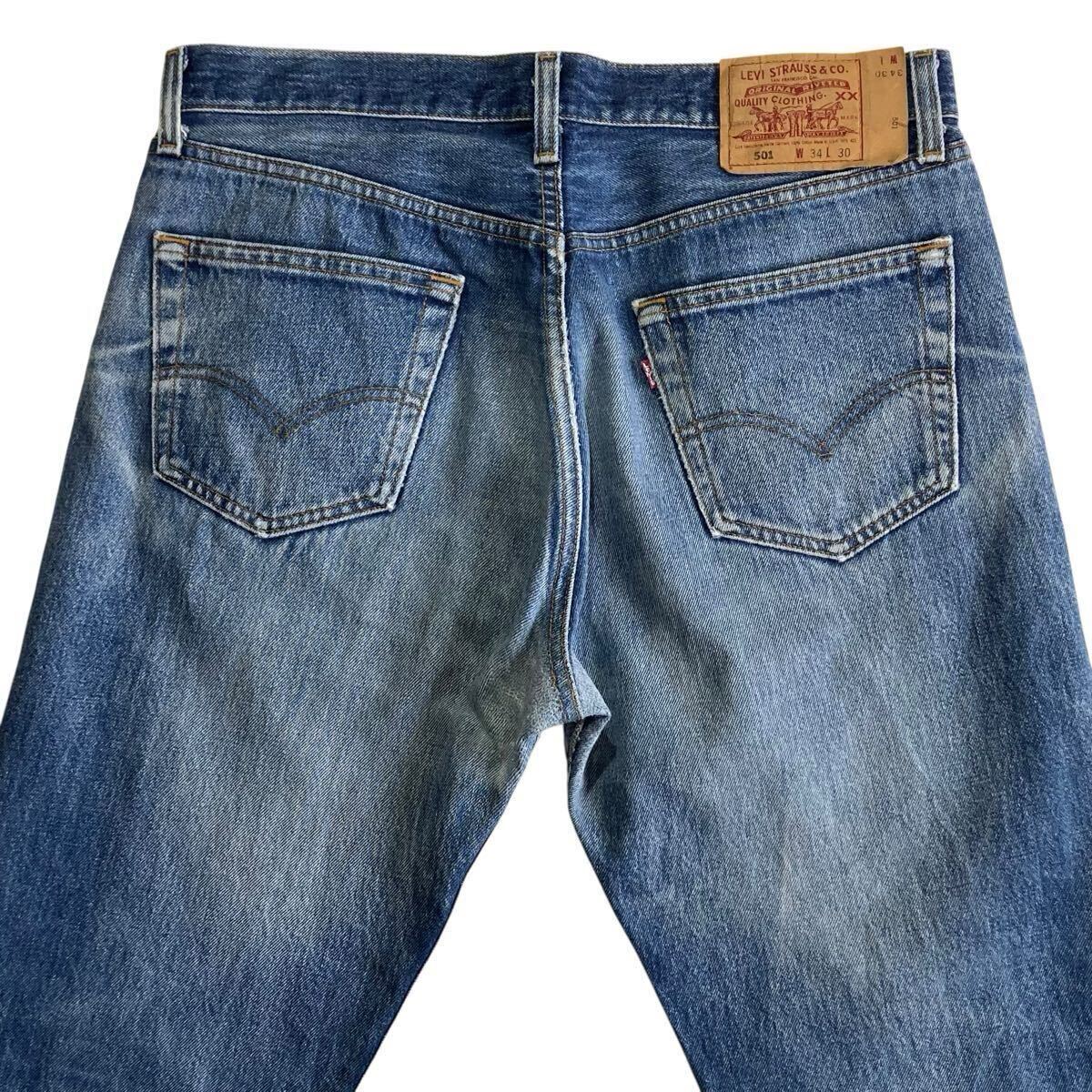 ✨大人気！鬼ヒゲ！w34✨ LEVI'S 501 ゴールデンサイズ 濃紺 ヒゲ美色☆ゴールデンサイズ 90s USA製 Levis 501 W34L30