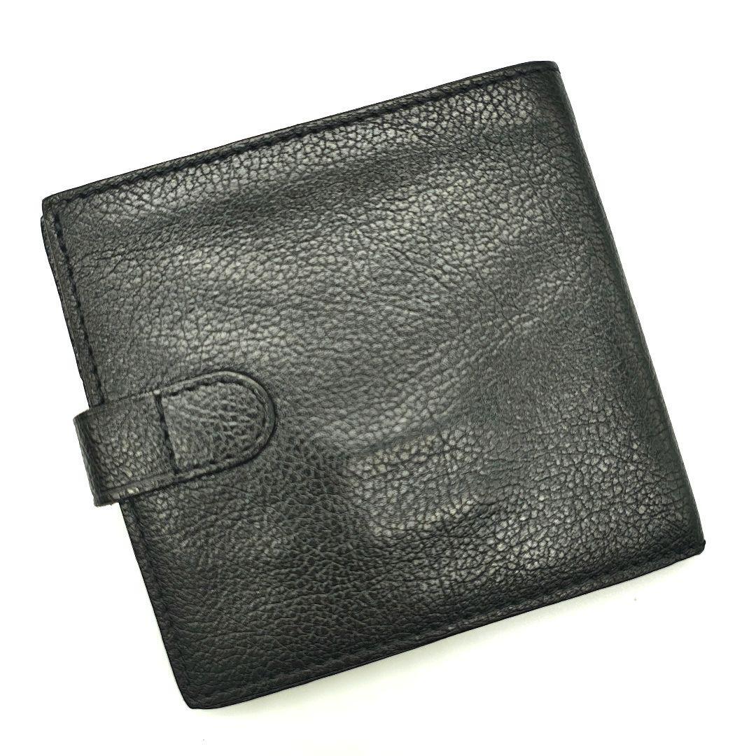 ⭐︎美品イルビゾンテ二つ折り財布⭐︎ 極美品 IL BISONTE イルビゾンテ 二つ折り財布 ブラック レザー