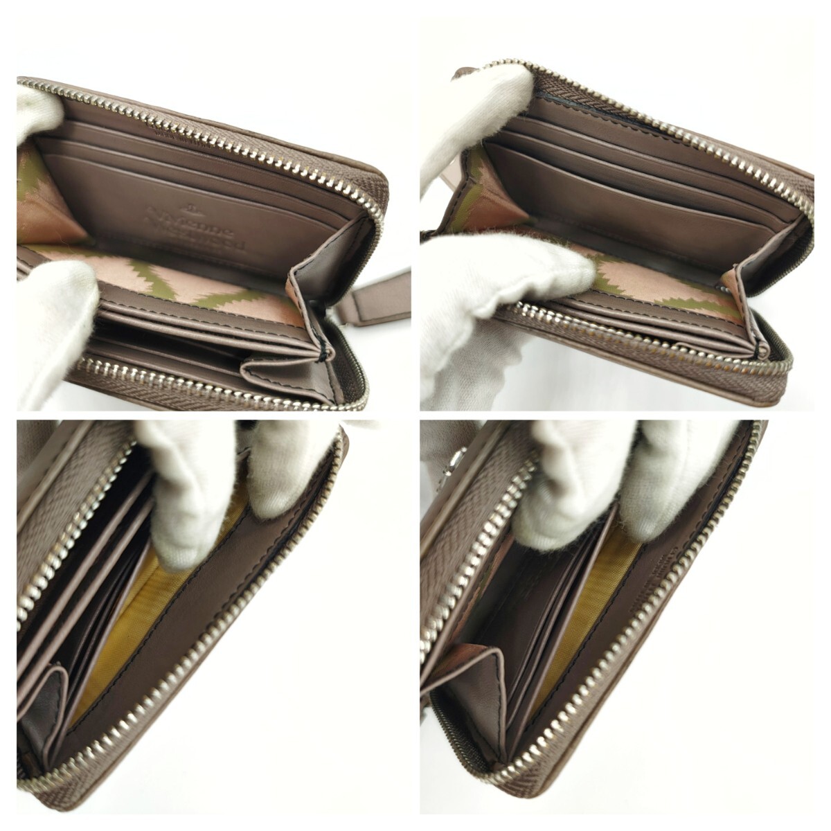 【美品】ヴィヴィアンウエストウッド ダークブラウン コインケース 美品 ヴィヴィアンウエストウッド カードケース ラウンドジップ