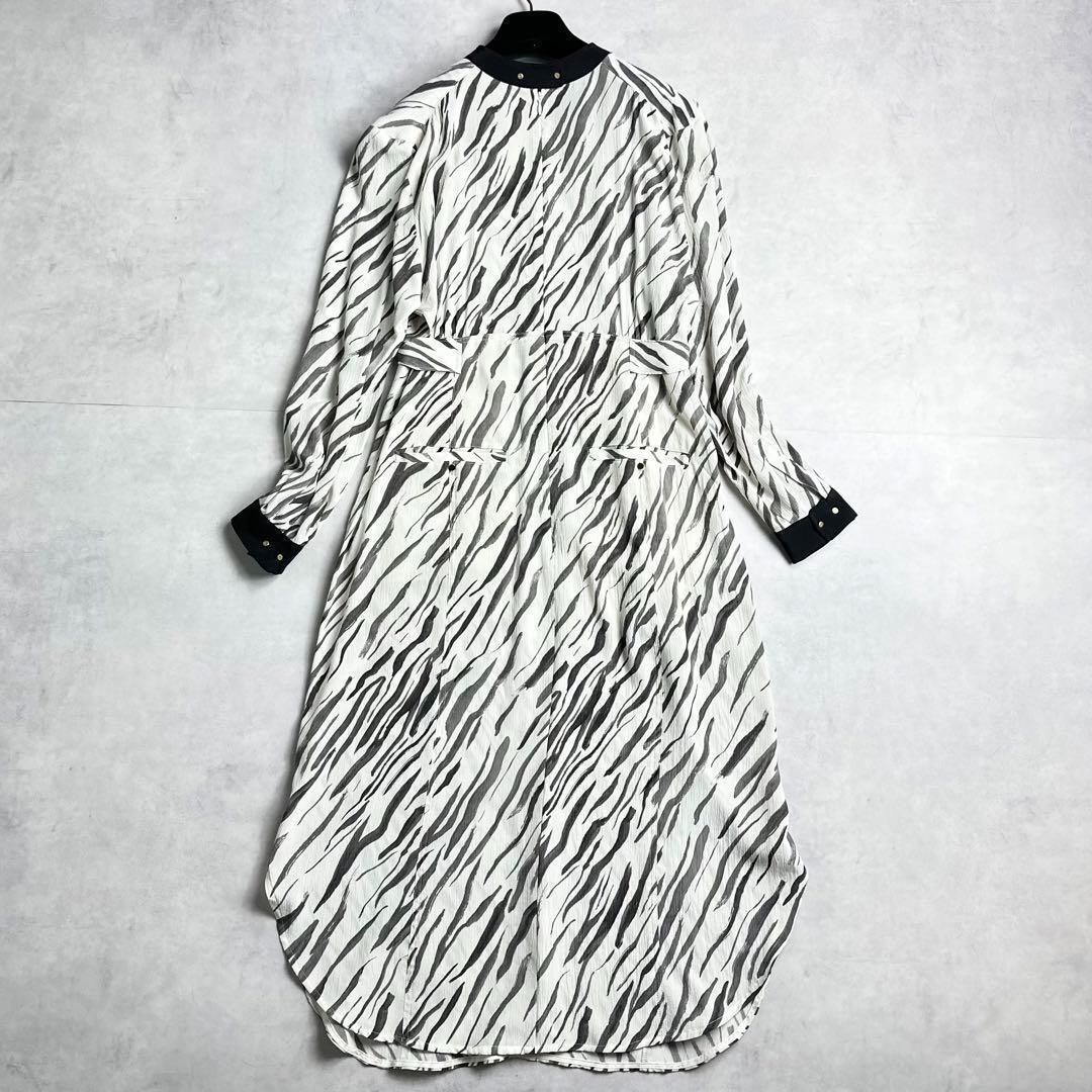 美品?フォトコピュー ホワイトタイガー柄 シルクワンピース M_画像10