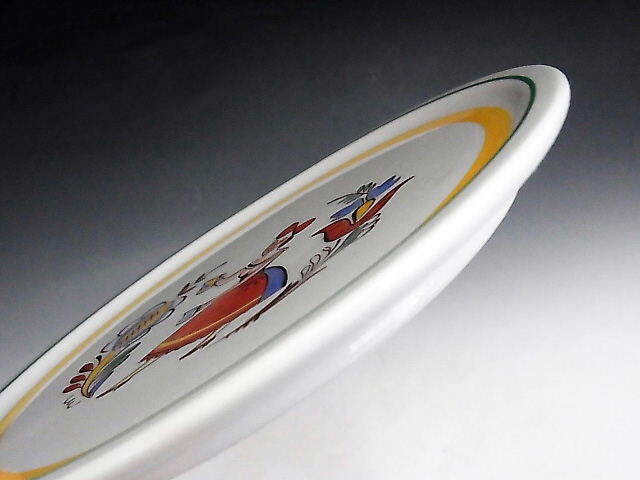 フィンランド美術 手描き フォークアート 壁掛け皿 ◆ アラビア窯_画像6