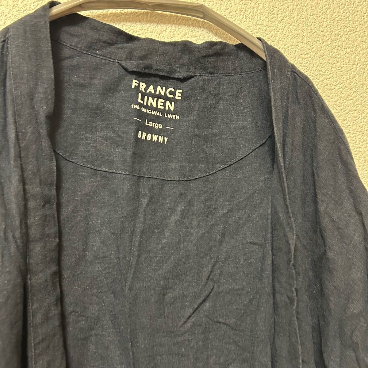 送料無料 匿名配送 BROWNY ブラウニー リネン混 ロングシャツ 羽織り_画像3