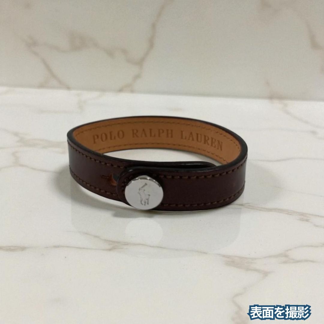 ポロ・ラルフ・ローレン 高品質レザー ブレスレット ブラウン シックな仕上げ_画像1