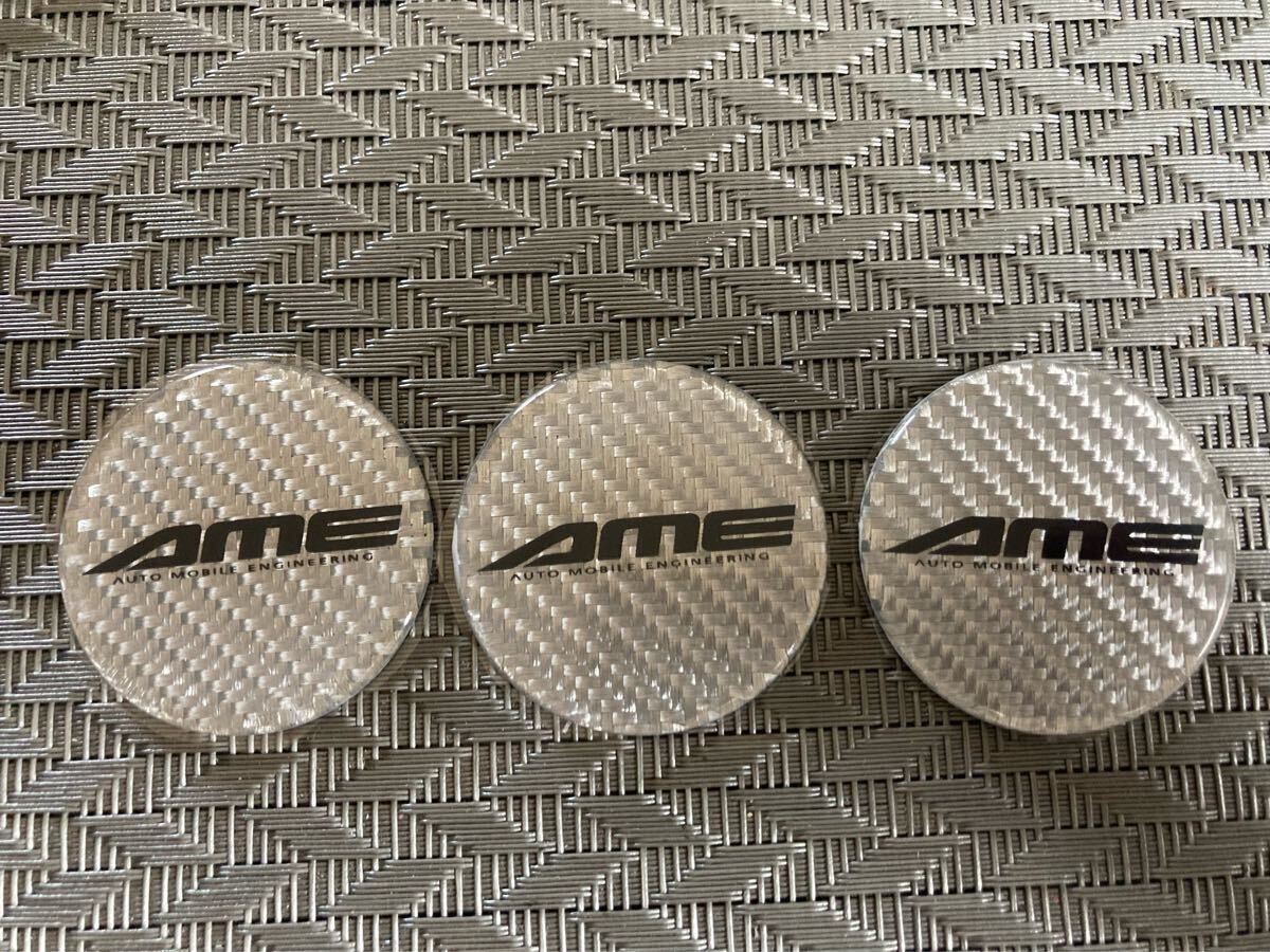 ★中古美品 AME製★モデラート カーボン調 センターキャップ用 シール 外径Φ46 46㎜ 1枚の価格 在庫3枚迄有ります。_画像1