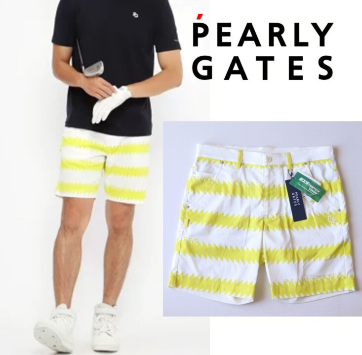 新品タグ付き【パーリーゲイツ】EXストレッチ仕様 ショートパンツ 4(M) EXストレッチvision ポリエステルストレッチドビーショート