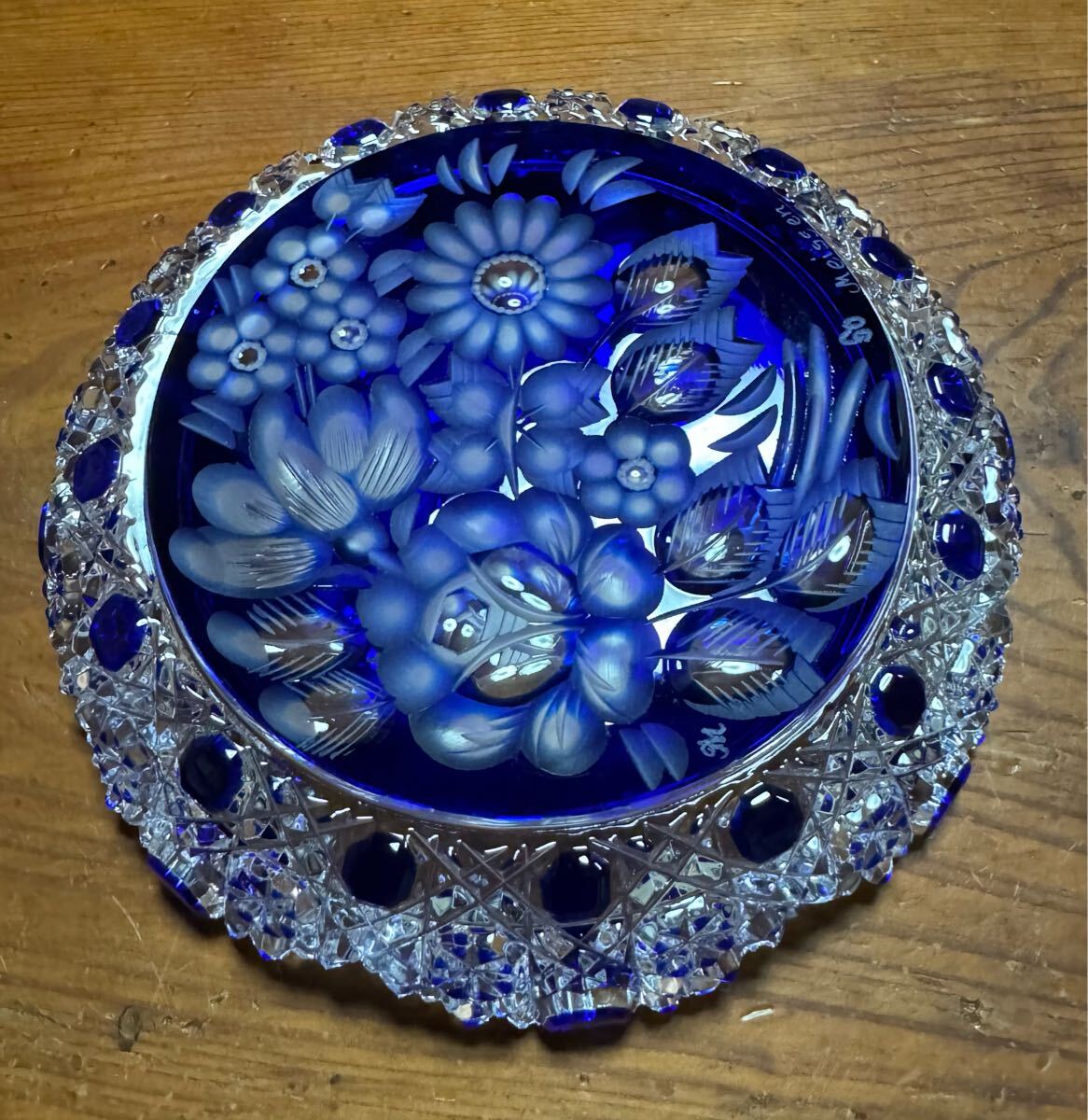 Meissen クリスタル グラヴィールカット 青 『未使用』 ヴィンテージ