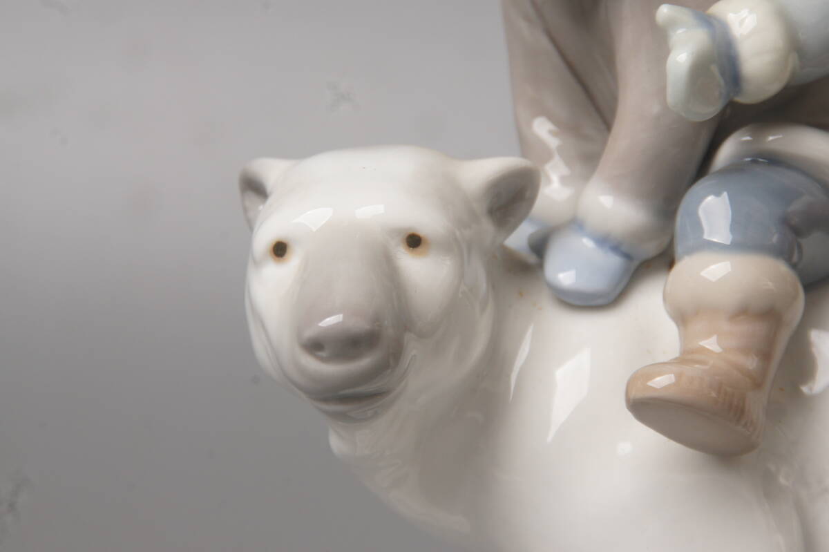 無傷　リヤドロ　スモーキーライダー　高さ約17㎝　シロクマ　北極熊_画像5