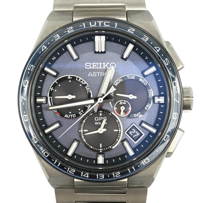 SEIKO セイコー ASTRON NEXTER 腕時計 メンズ アナログ GPS ソーラー電波 クロノグラフ ネイビー/シルバー SBXC109 中古 T1_画像1