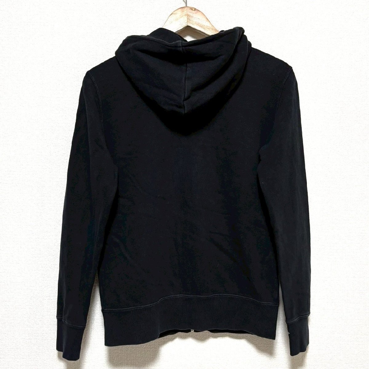 (^w^)b Champion チャンピオン フルジップ スウェット パーカー フード カジュアル 羽織 綿100% ロングシーズン ブラック M/OY14599zz_画像2