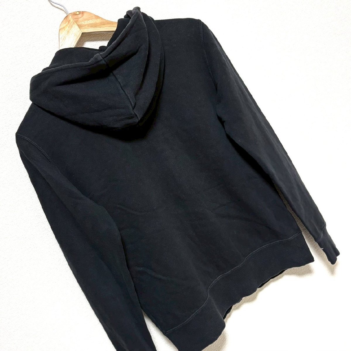 (^w^)b Champion チャンピオン フルジップ スウェット パーカー フード カジュアル 羽織 綿100% ロングシーズン ブラック M/OY14599zz_画像7