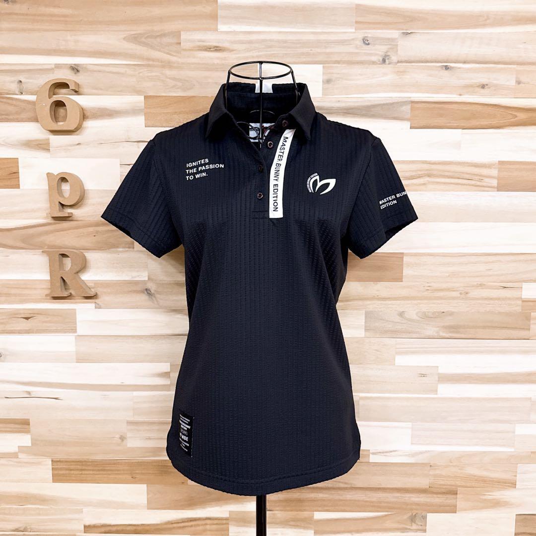 美品【マスターバニーエディション】マルチロゴ サッカー ゴルフ ポロシャツ黒×白【HFby6PR】レディース・洋服・春夏【E3X9M9D】_画像5