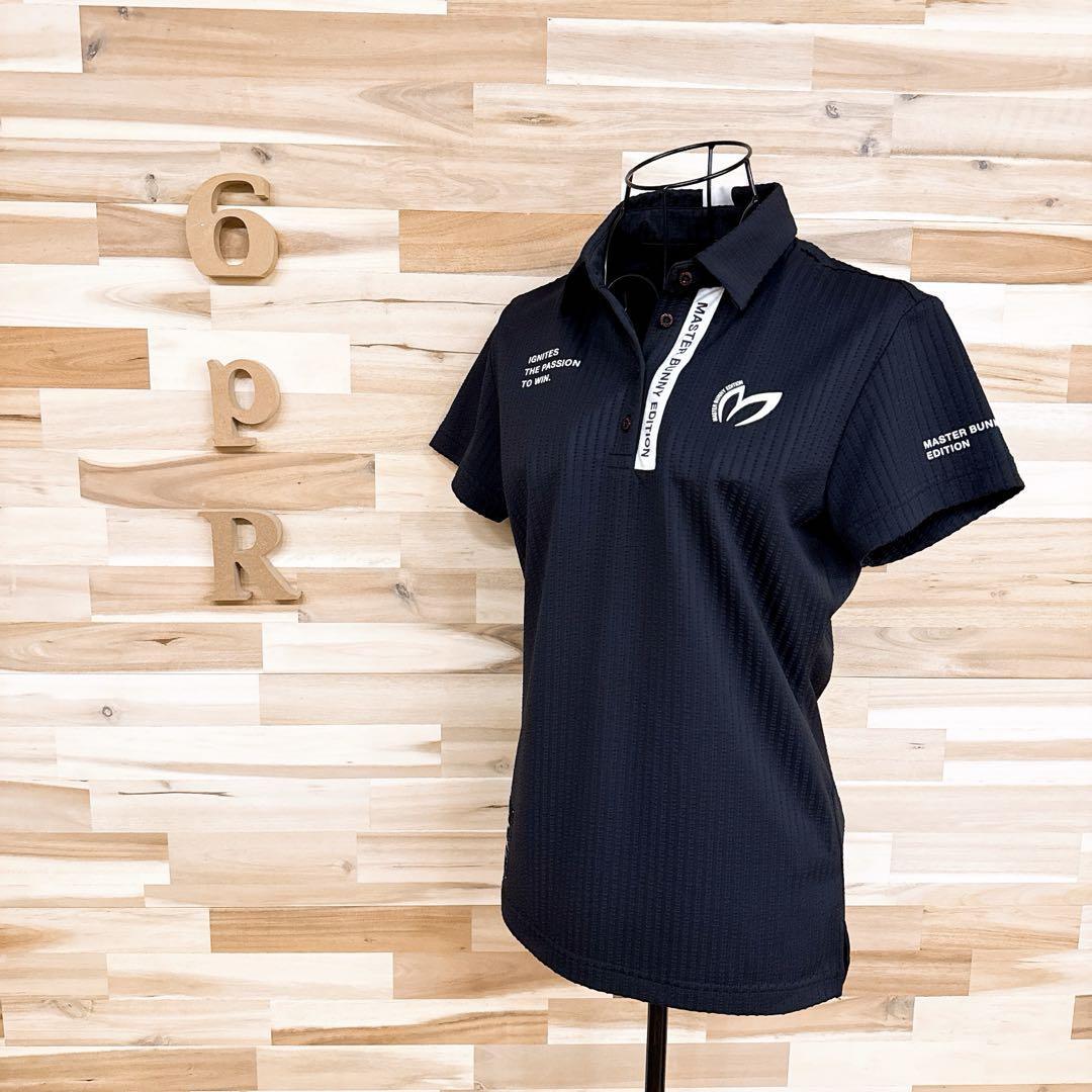 美品【マスターバニーエディション】マルチロゴ サッカー ゴルフ ポロシャツ黒×白【HFby6PR】レディース・洋服・春夏【E3X9M9D】_画像10