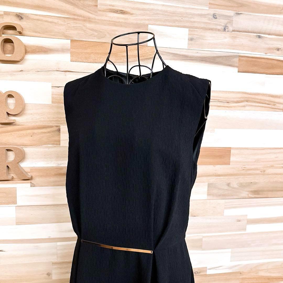 【ザラ】ノースリーブ ドレス ワンピース ビジネス パーティー L 黒×ゴールド【HFby6PR】レディース・洋服・春夏【W3J4V4Y】_画像2