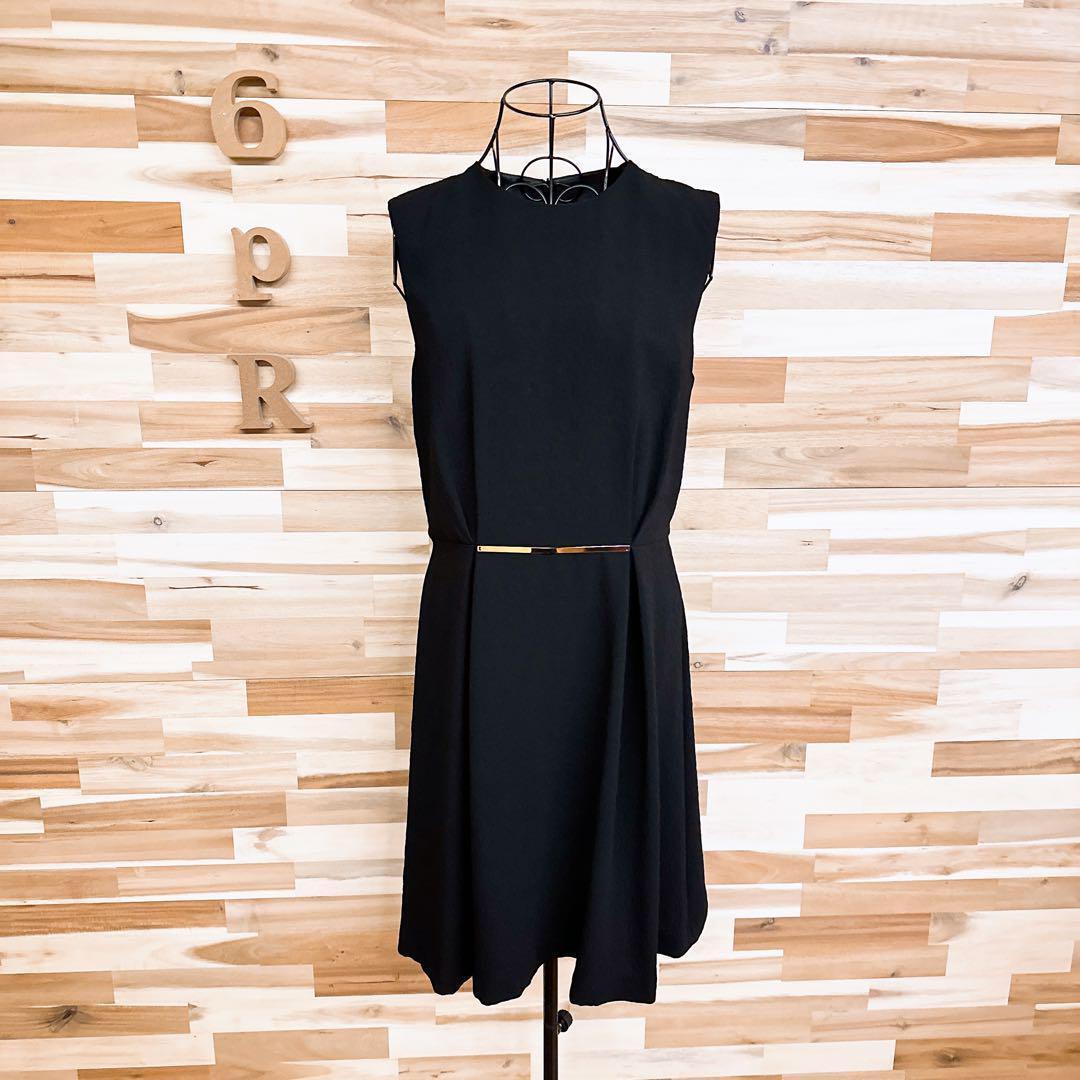 【ザラ】ノースリーブ ドレス ワンピース ビジネス パーティー L 黒×ゴールド【HFby6PR】レディース・洋服・春夏【W3J4V4Y】_画像5