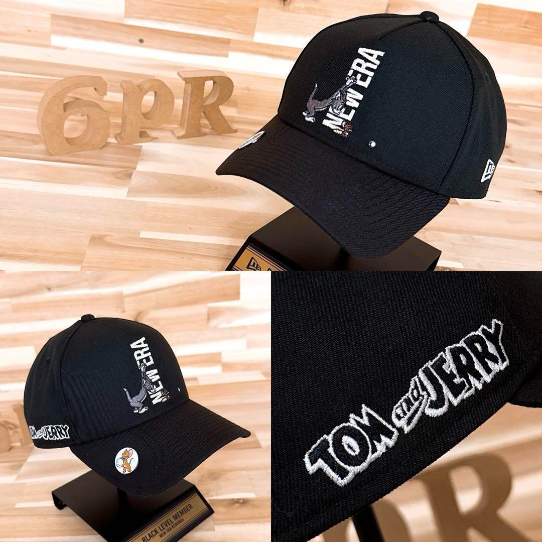 激レア/廃番【ニューエラ×トムとジェリー】限定コラボ キャップ ゴルフ 黒×白【HFby6PR】メンズ・帽子・春夏・秋冬【X3C3H9C】_画像1