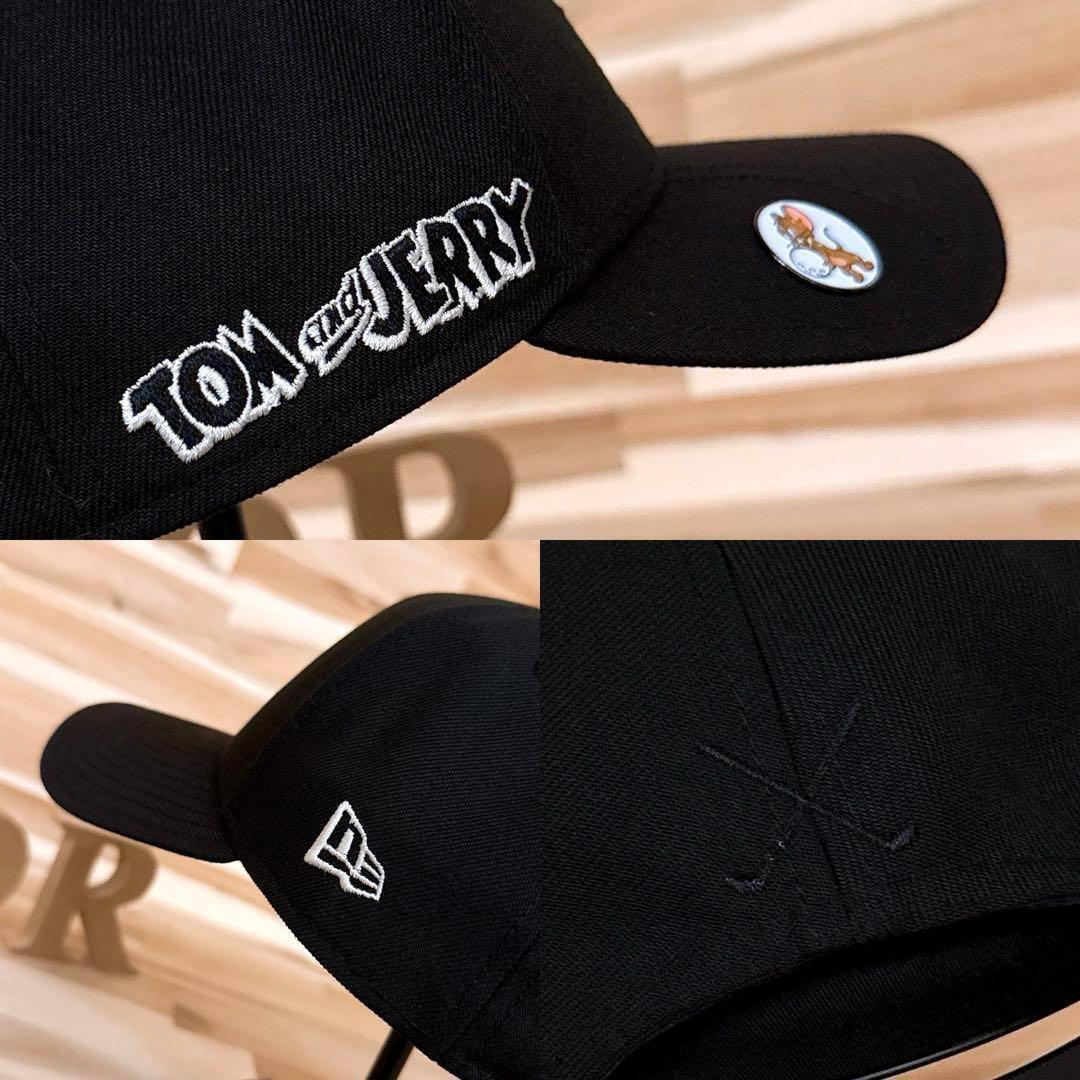 激レア/廃番【ニューエラ×トムとジェリー】限定コラボ キャップ ゴルフ 黒×白【HFby6PR】メンズ・帽子・春夏・秋冬【X3C3H9C】_画像4