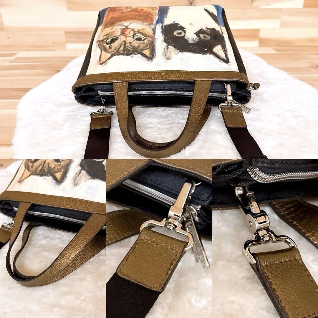 【マンハッタナーズ】油絵タッチ猫ねこアート ショルダーバッグ2wayトートバッグ【HFby6PR】レディース・バッグ・春夏・秋冬【H3E7X9D】_画像7