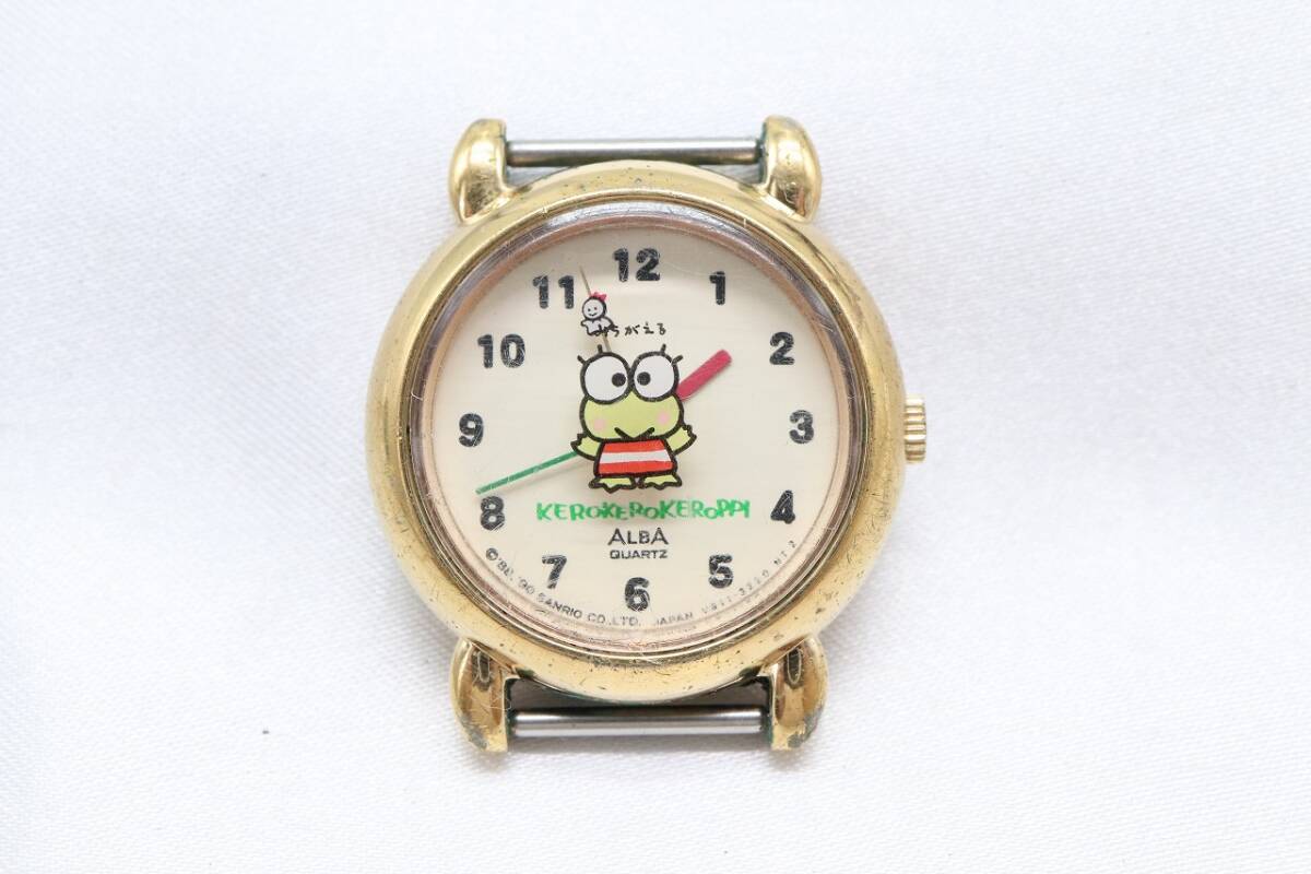 【W245-18】動作品 電池交換済 SEIKO ALBE SANRIO セイコー アルバ サンリオ けろけろけろっぴ 腕時計 フェイスのみ V811-0870 レディース