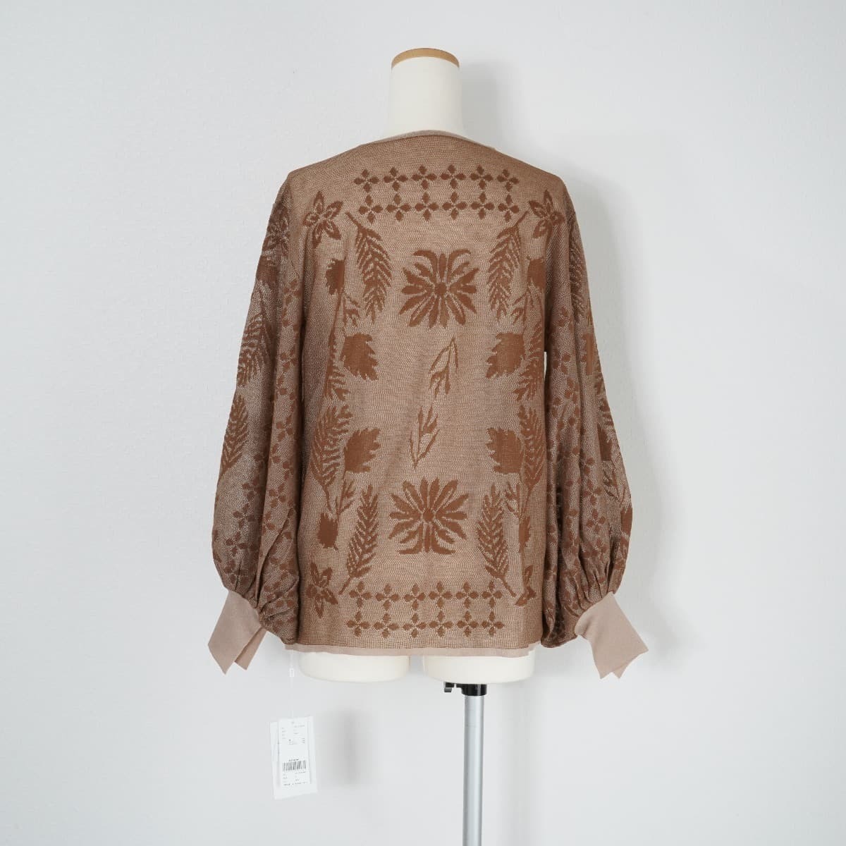 未使用 21SS Ameri アメリ NEW MEDI LACE JACQUARD KNIT ミディレースジャガードニット トップス 長袖_画像3