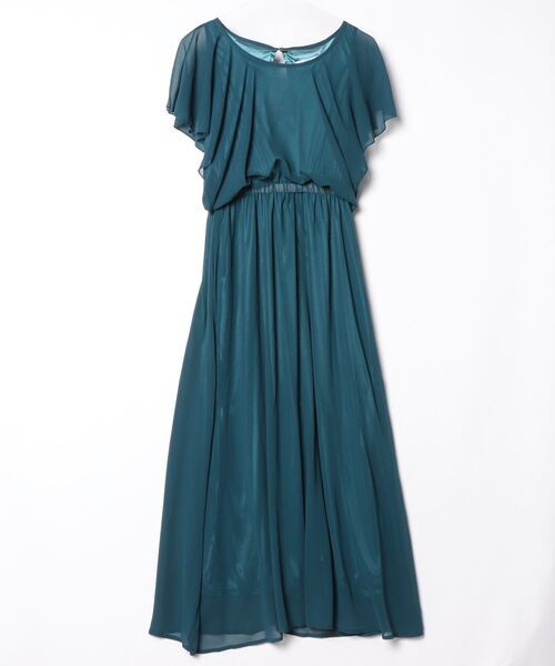 「Lace Ladies」 半袖ワンピース M ブルーグリーン レディース_画像1