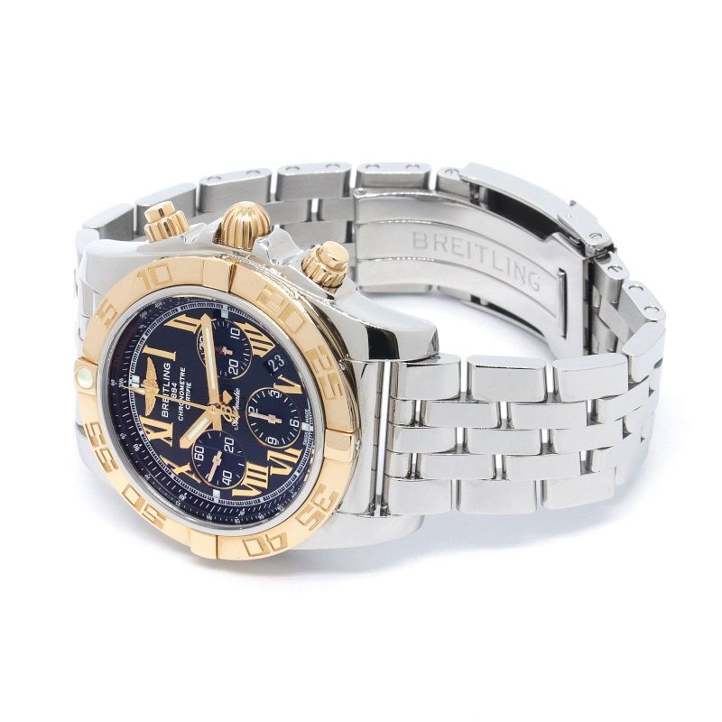 [3年保証] ブライトリング クロノマット44 CB0110 K18PG SS ブラック文字盤 クロノグラフ コンビ 自動巻き 腕時計 中古 送料無料_画像2