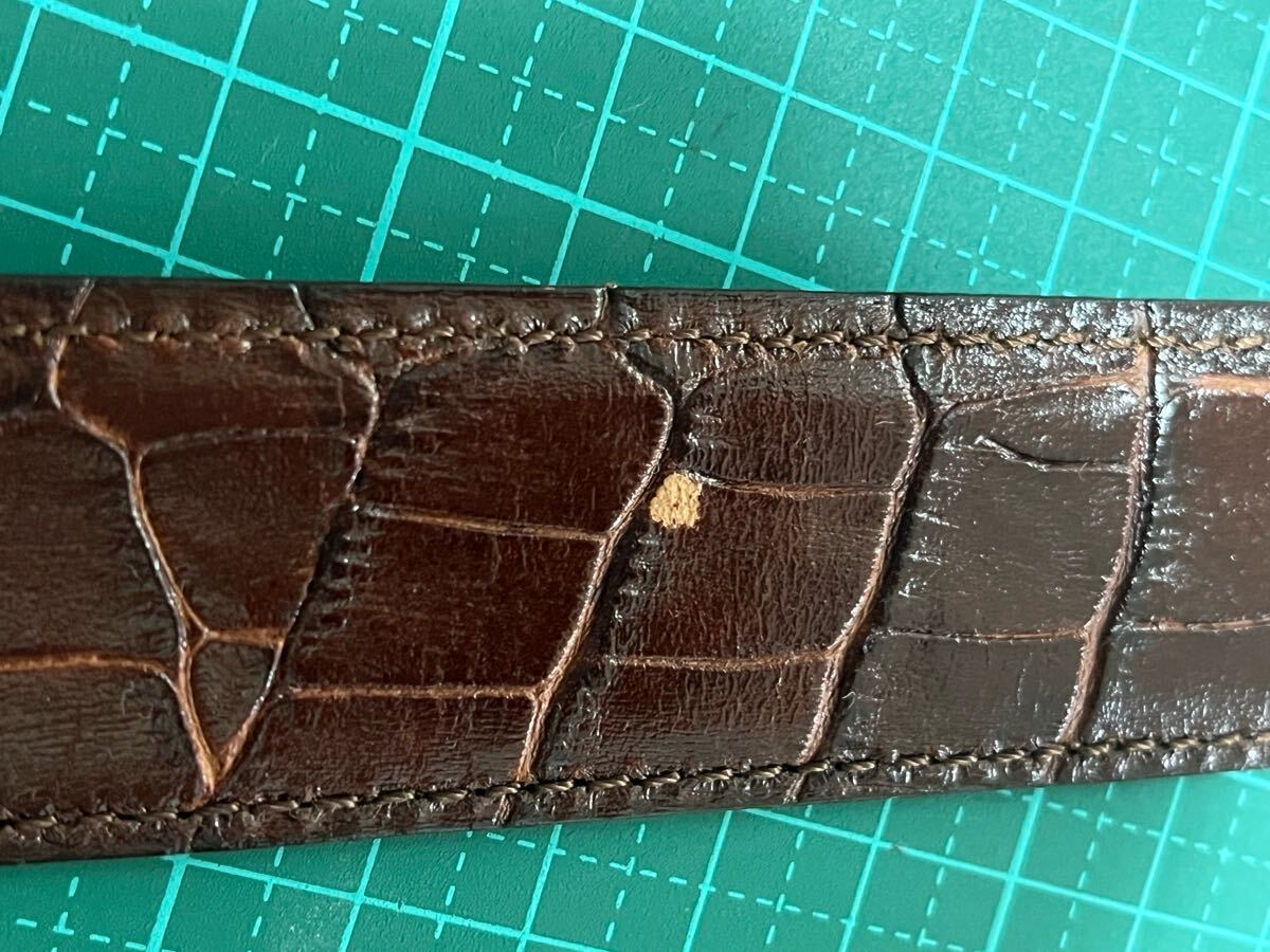 D'URBAN ダーバン ベルト ダークブラウン 型押しクロコダイル リバーシブル 茶ベルト リバーシブルベルト メンズベルト 紳士用 本革ベルト_画像4