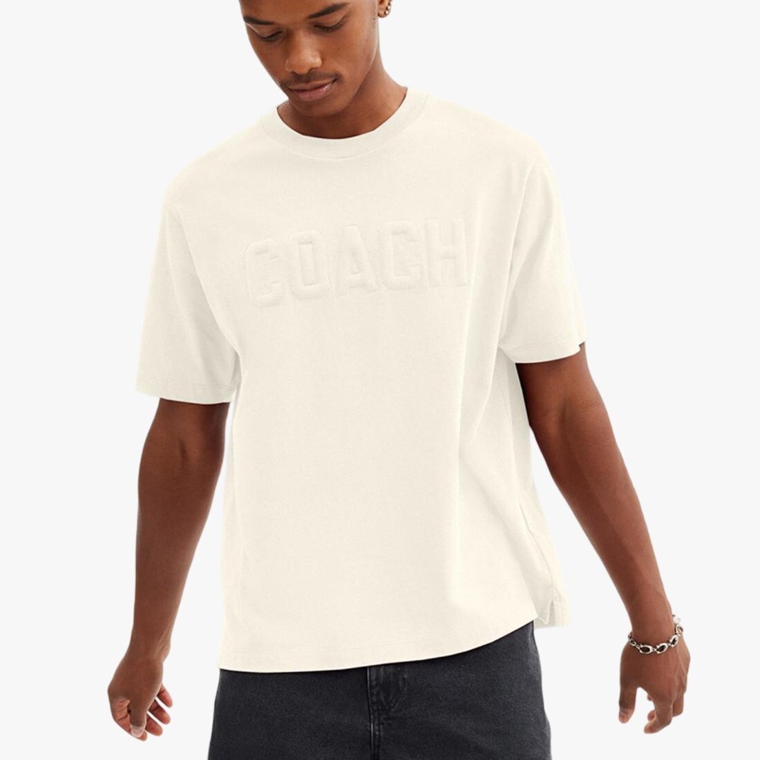 すぐにお届け!在庫確保済!【COACH★CU460】半袖ロゴTシャツ ◇新品タグ付き/正規品◇【COACH☆CU460-L】コーチ 百貨店商品