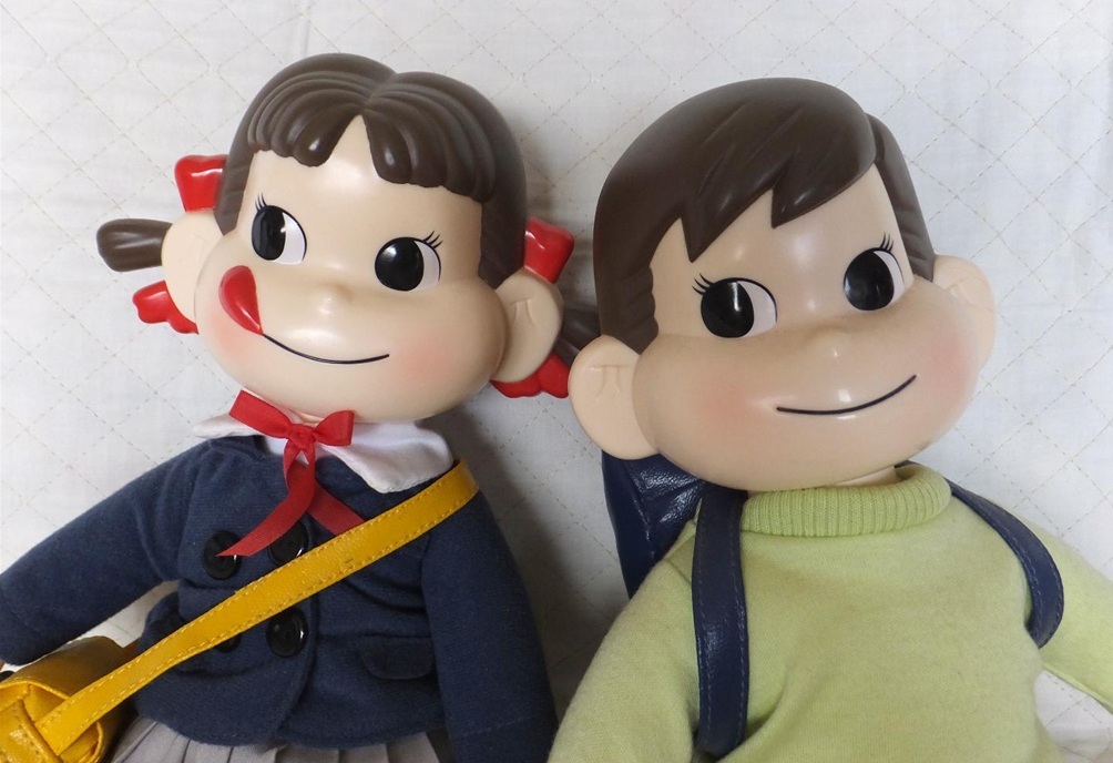 ★現状品★不二家 ペコちゃん・ポコちゃん人形 幼稚園と小学生 箱無し格安★アンティーク 昭和 レトロ 骨董_画像7