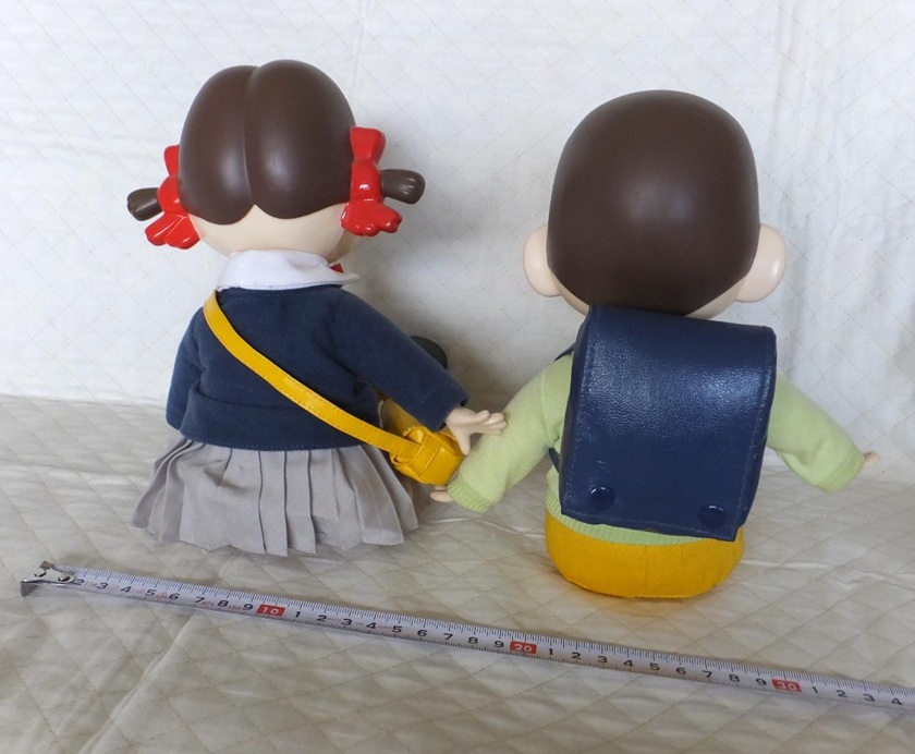 ★現状品★不二家 ペコちゃん・ポコちゃん人形 幼稚園と小学生 箱無し格安★アンティーク 昭和 レトロ 骨董_画像4