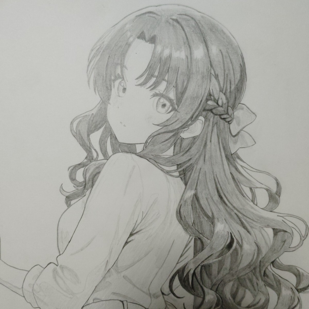 オリジナルキャラクター 手描きイラスト A4サイズ オリジナルキャラ 鉛筆画 アナログ 手書きイラスト A4 ケント紙
