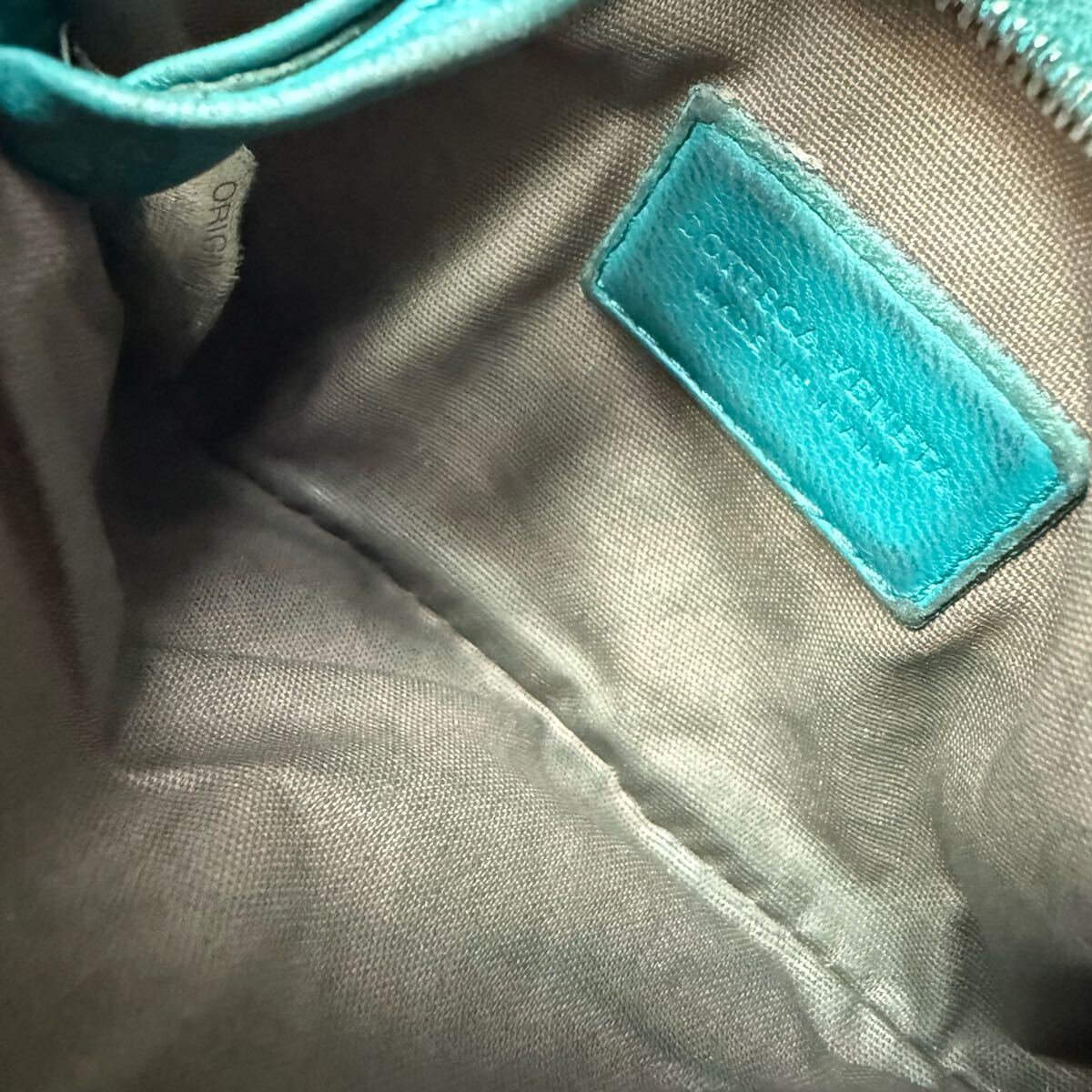 １円■美品 BOTTEGA VENETA ボッテガヴェネタ イントレチャート コインケース 財布 キーリング付きブルー ラムレザー コンパクトウォレット