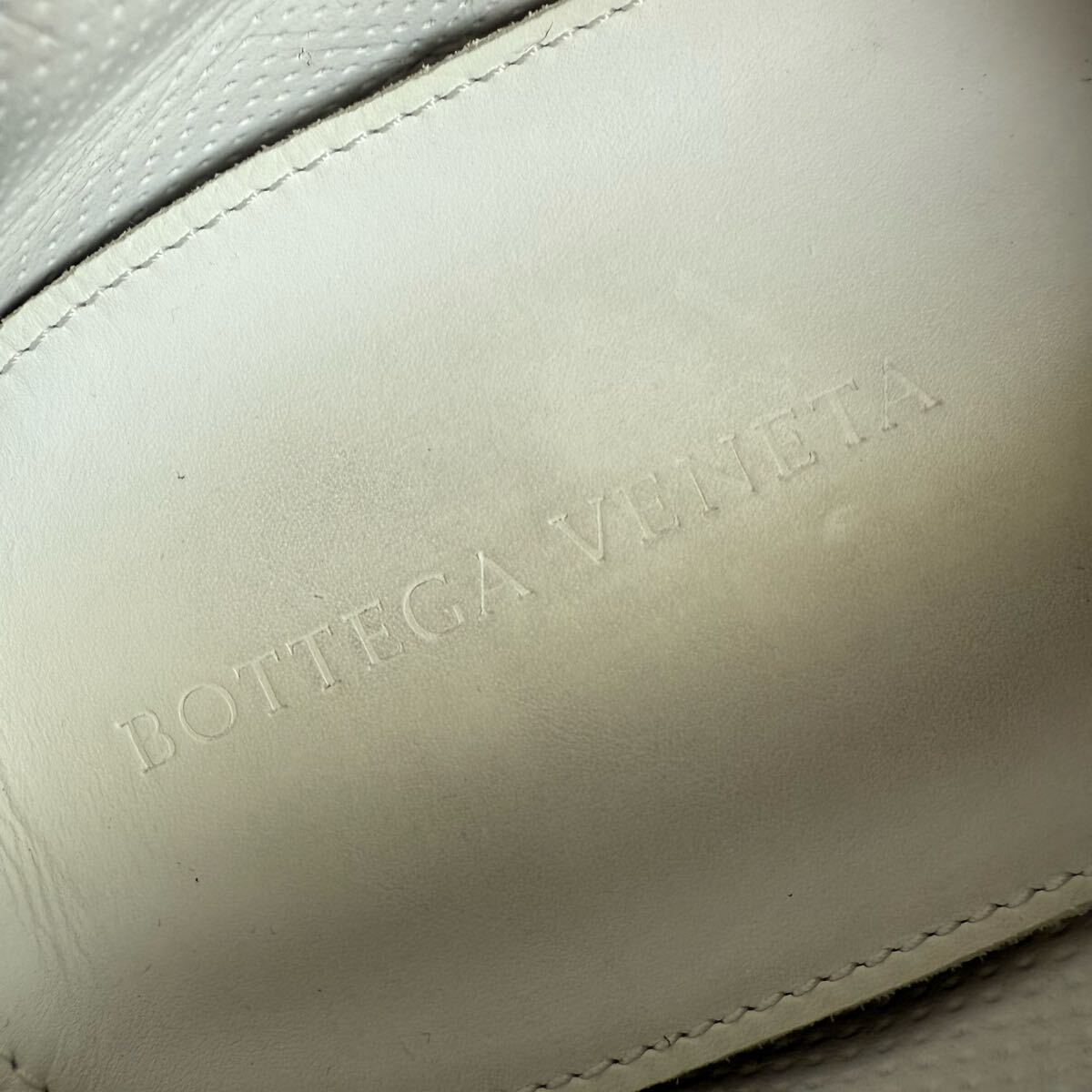 美品 BOTTEGA VENETA ボッテガヴェネタ マキシイントレチャート スニーカー スリッポン レザー メンズ 44 29cm グリーン ブランド靴