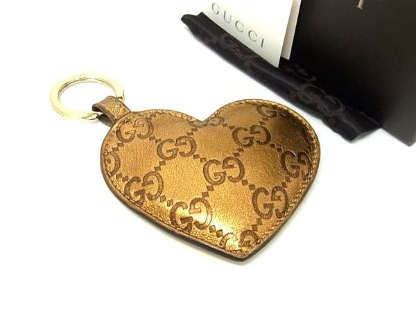 希少!すぐ届く!GUCCI クロコダイルレザー ハート型 チャーム 1円 GUCCI グッチ グッチシマ レザー ハート キーリング