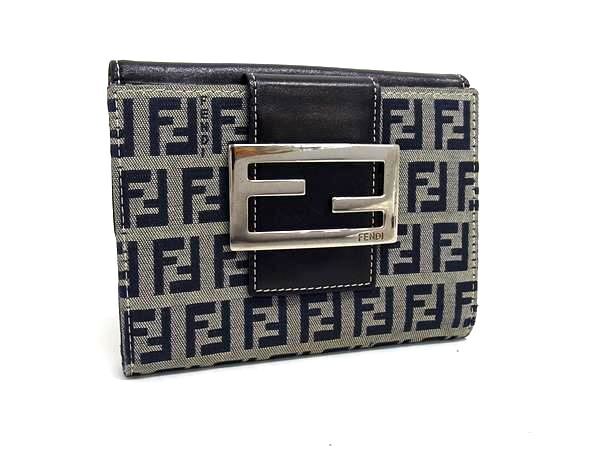 ✨未使用展示品✨ FENDI ミニ財布 ズッカ ズッキーノ キャンバス 刻印 1円 FENDI フェンディ ズッカ柄 ズッキーノ キャンバス×レザー