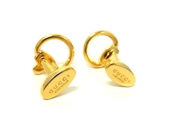 オールドグッチ カフリンクス インターロッキング カフスボタン ゴールド 刻印 1円 □美品□ GUCCI グッチ カフスボタン カフリンクス