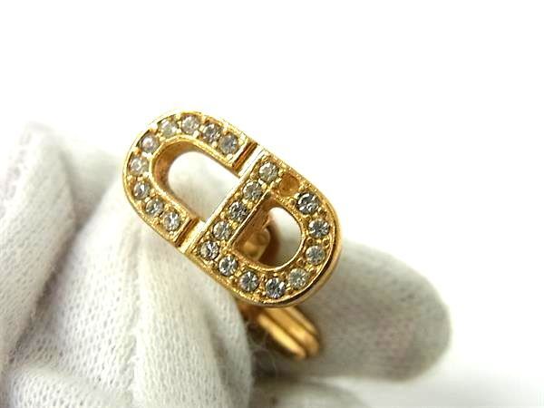 ChristianDior Christian Dior стразы запонки кафф links аксессуары оттенок золота DE7045