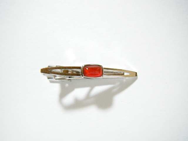 ★サンイーグル SUNEAGLE 瑪瑙 メノウ ネクタイピン タイピン シルバーカラー【OM40】_画像1