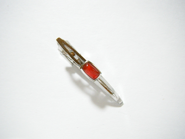 ★サンイーグル SUNEAGLE 瑪瑙 メノウ ネクタイピン タイピン シルバーカラー【OM40】_画像3