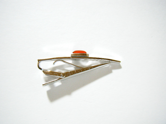 ★サンイーグル SUNEAGLE 瑪瑙 メノウ ネクタイピン タイピン シルバーカラー【OM40】_画像4