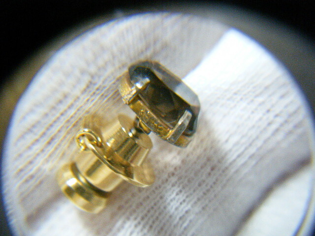 ★茶水晶 最大幅 10mm×8mm タイピン タイタック ゴールドカラー【OM41】_画像9