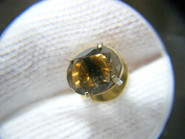 ★茶水晶 最大幅 10mm×8mm タイピン タイタック ゴールドカラー【OM41】_画像8